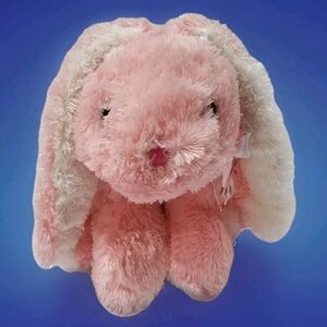 DanDee Floppy Pink Bunny 19" Floral Ribbon Collectors Choice 10" Ears EUC